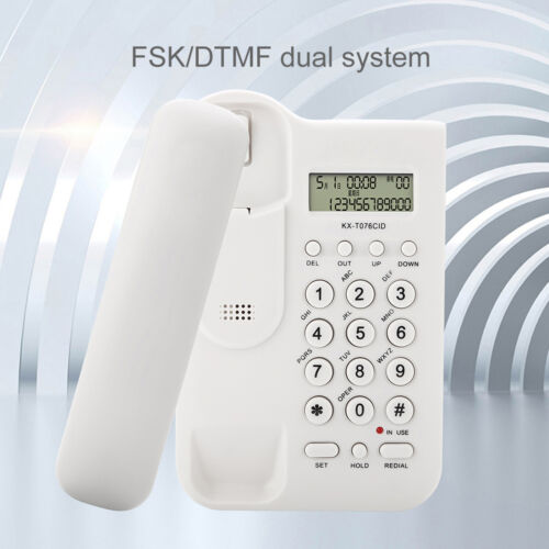 Corded Wired Phone Landline Telephone Home Office Desktop Caller ID Hands-fr Fit