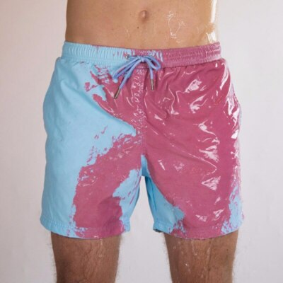 Traje De Baño Cambiantes De Color Para Hombre Bañadores De Playa Deportivo Moda