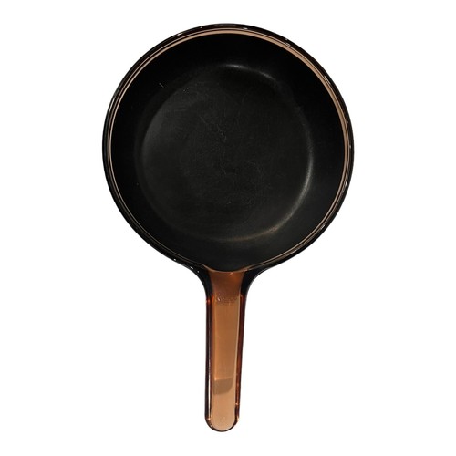 Vintage Corning Pyrex Vision Ware Amber Frying Pan 7 inch Teflon
