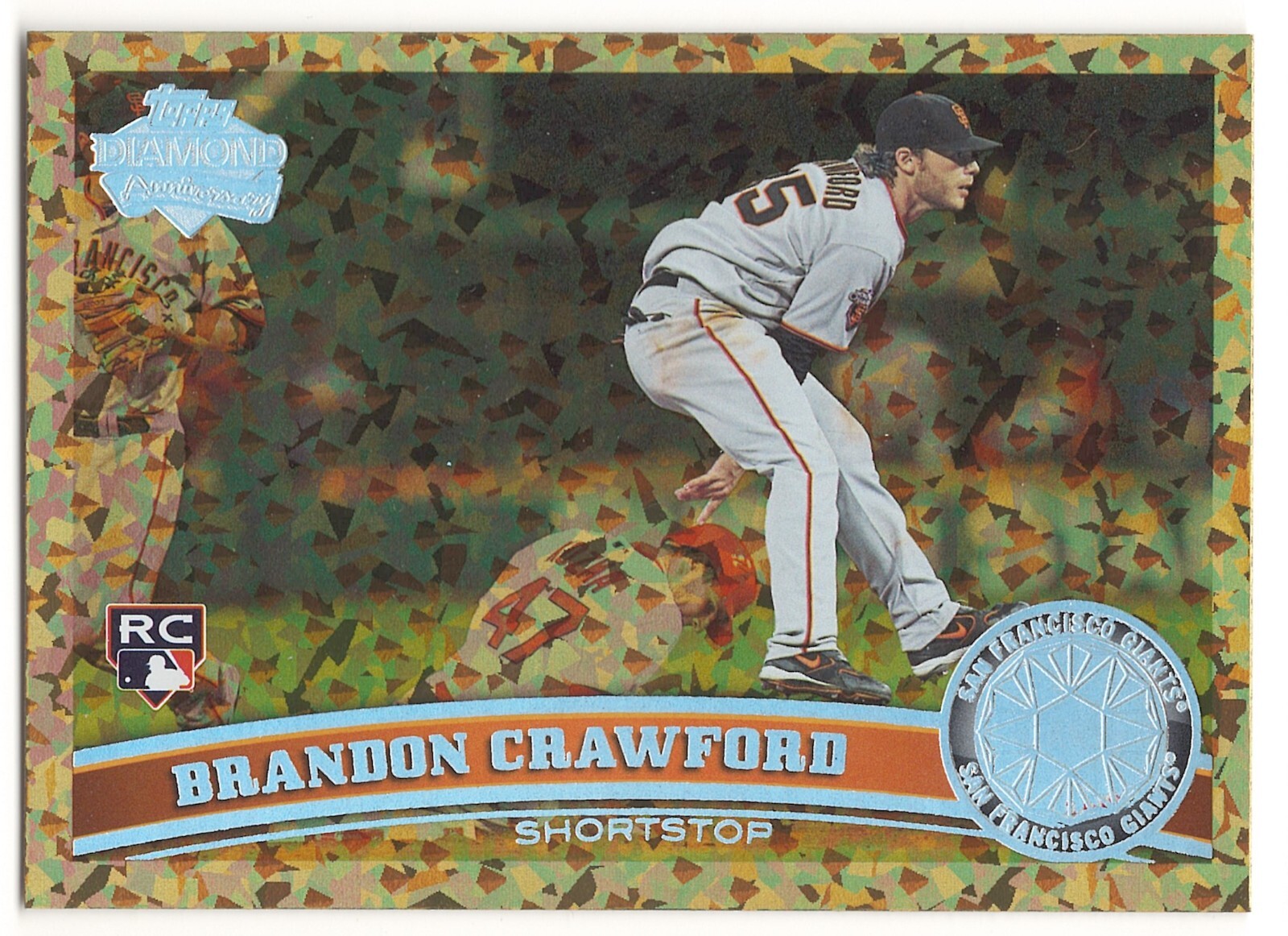 BRANDON CRAWFORD 2011 Topps Update RC Rookie COGNAC DIAMOND Parallel 1:53 GIANTS