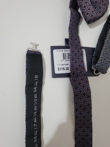 Herringbone Hand made Bow Tie New RRP $119 Italy 100% Silk Sz 13-18 adjust cheap - Picture 4 of 7