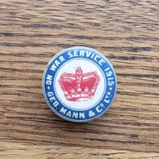 George Mann & Co.Ltd 1915 On War Service WW1 Button Badge
