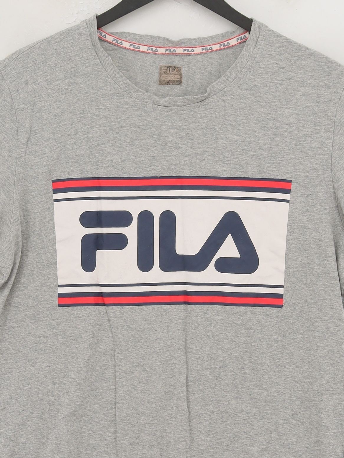 T shirt uomo Fila M grigia grafica 100% cotone basic