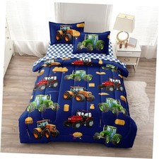 Tractor Bedding Set for Kids - 5 Piece Bed in a Bag w/Comforter, Tractor 3