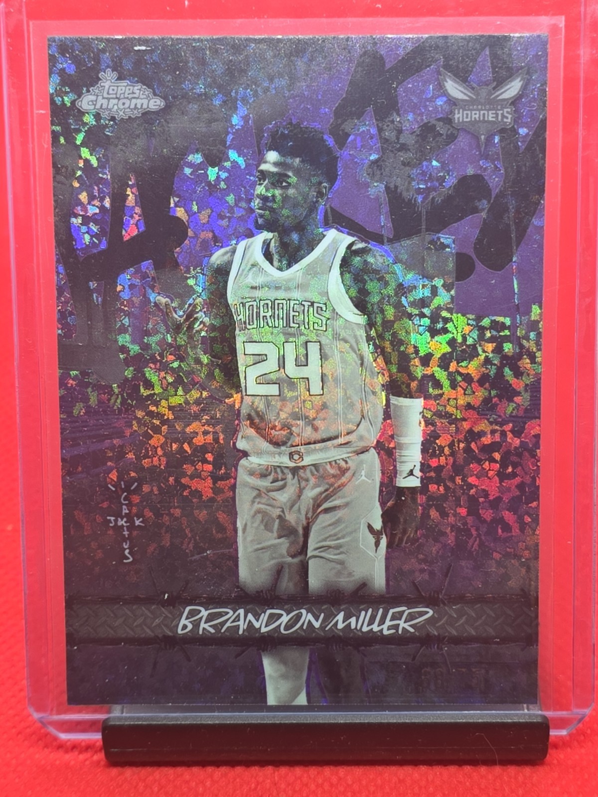 Brandon Miller 2025-26 Topps Chrome Cactus Jack 68/75 Purple Sparkle Jacked Up