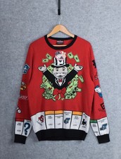Mens F&F Monopoly Design Christmas Jumper Red Size L BNWT