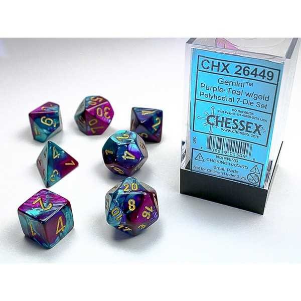 Polyhedral Dice Gemini - Purple-Teal with Gold 7 3890₽