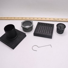 Oatey Square Shower Drain with Pattern Cover Stainless Steel Black 7010199