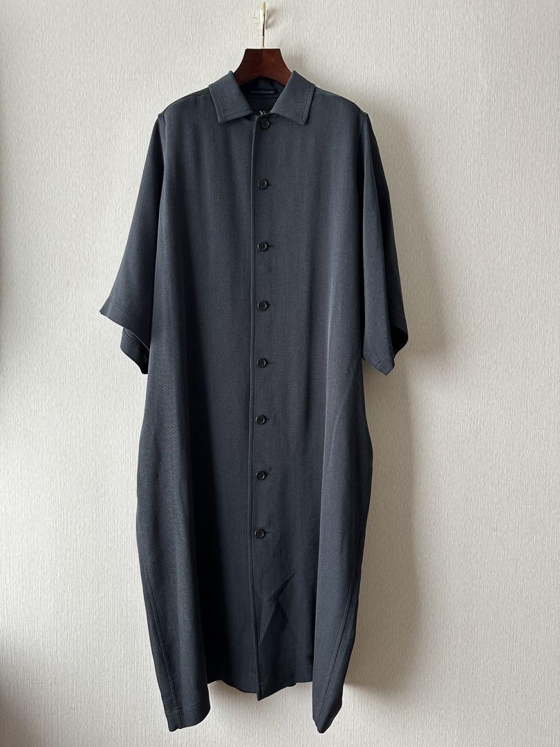 ジャケット・アウター 22ss Yohji Yamamoto long shirt coat LINEN VELVET 3 BUTTONS DIAGONAL PADDED LONG JACKET(M Khaki