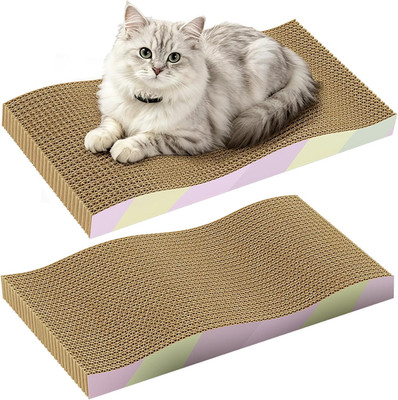 Reversible Cat Scratching Board 2-Pack, Large Double-Sided Corrugated Pads