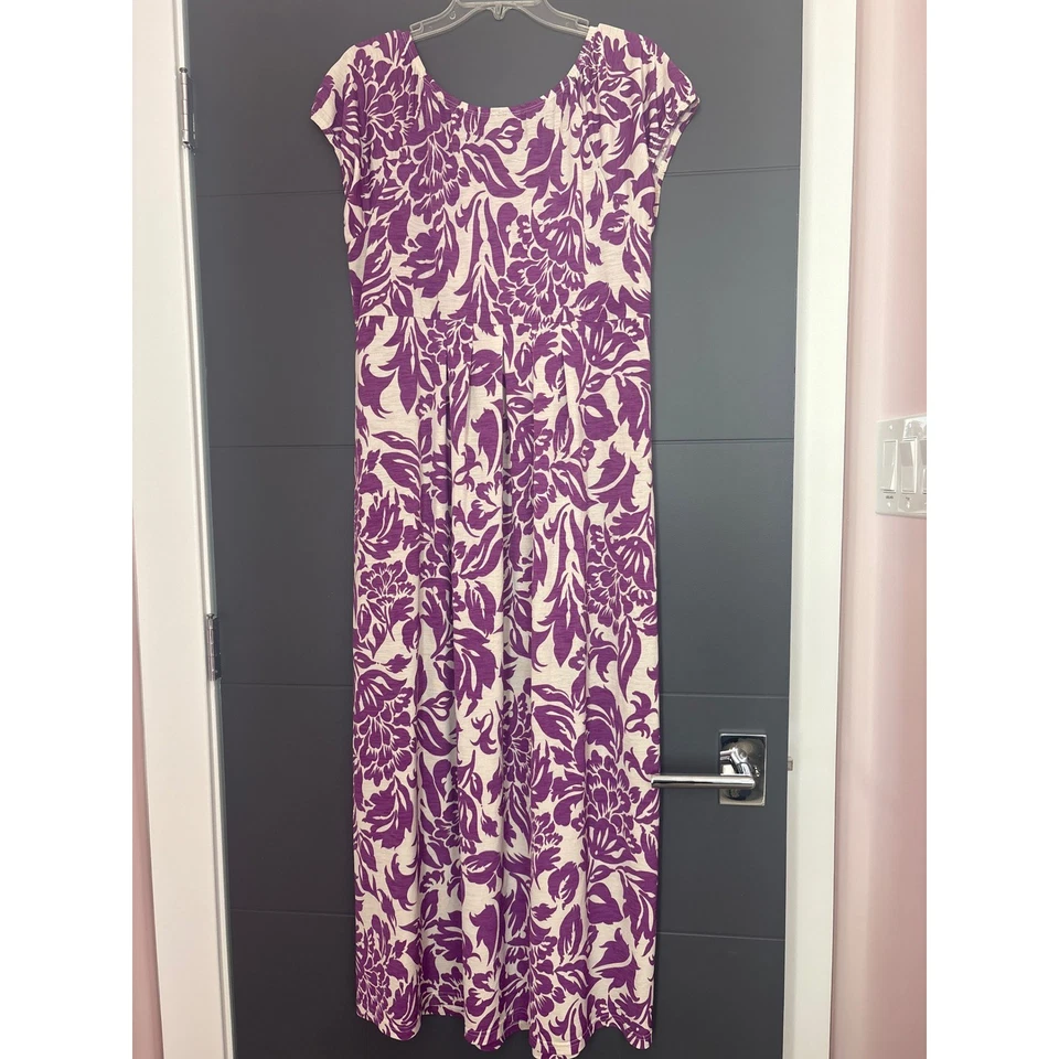 Maxi Vestido Linea by Louis Dell'Olio Floral Púrpura Beige Informal Verano Mediano Foto 4 de 4