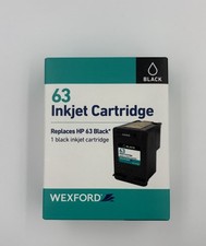 Wexford 63 Black Replacement Ink Cartridge for HP 63 F6U62AN New