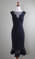 AIDAN MATTOX By Adrianna Papell $295 Mesh Lace Midi Evening Dress Size 6