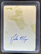 2025 Bowman's Best Jake Mangum Auto Printing Plates Yellow #1/1 Rays