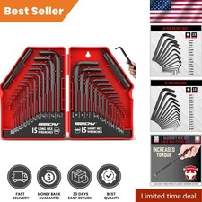 32-Piece Hex Key Wrench Set in Chrome Vanadium Steel with Extension Handles