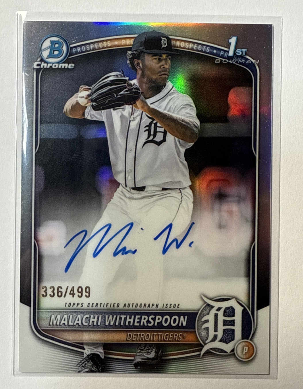 2025 Bowman Draft Chrome Malachi Witherspoon Refractor Auto /499 #CPA-MW Tigers