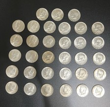 Lotto di 33 mezzo dollaro Kennedy 1965 argento 40%