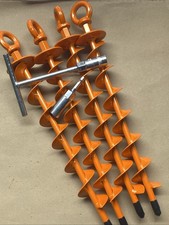 Ground Anchors Screw In, 4 Pack Spiral Trampoline Anchors with Nut and Tool Swin