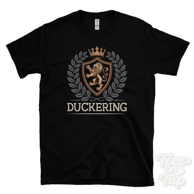 DUCKERING FANTASY COAT OF ARMS T-SHIRT novelty parody family name crest