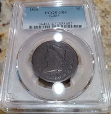 1810 Large Date, S-285 Classic Cent, PCGS G04