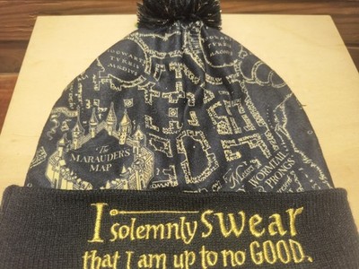 Harry Potter Marauder s Map  I Solemnly Swear  Knit Beanie Hat