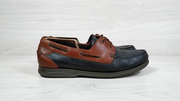 Men Clarks Loafers Grey Leather 44 #7AKM