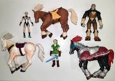 Legend of Zelda ToyBiz 4'' Figure Lot Set Link Impa Ganondorf Epona Ocarina Time 