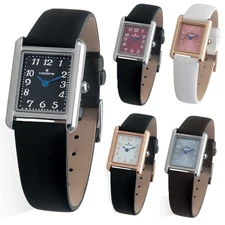 Womens Wristwatch HOOPS PRESTIGE Leather Black White Brown Red