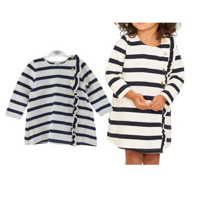 Petit Bateau maritimes Kleid Baby Mädchen Kleinkind weiß marineblau gestreift Alter 2 Jahre