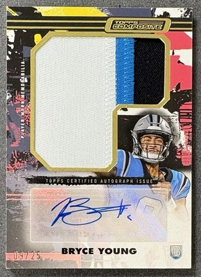 Bryce Young 2024 Topps Composite Jumbo Autograph Patch RPA 9/25 Jersey Number
