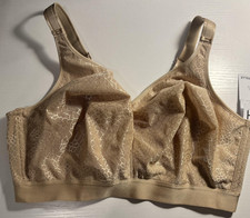 Chantelle Longline Bra Womens 40DDDD Beige Lace Wireless Floral Unlined