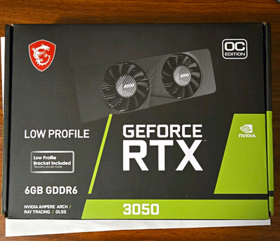 MSI GeForce RTX 3050 Low Profile OC 6GB GDDR6 PCIe HDMI/DP GPU