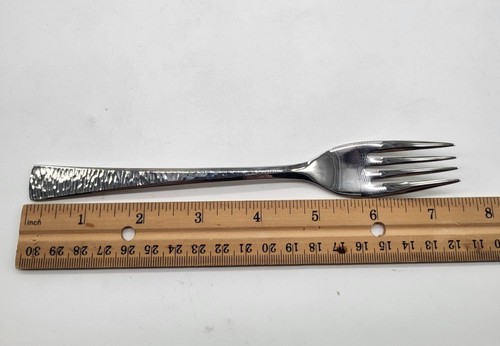 GORHAM BISCAYNE 18/10 Stainless Steel Vietnam Set of 4 Salad Forks Hammered - Picture 5 of 6