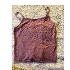 Wild Fable Cotton Knit Cropped Camisole Tank Top Mauve Women's Size S