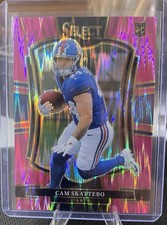 2025 Panini Select - Premier Level Cam Skattebo #195 Pink Shock Prizm (RC)