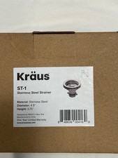 ST-1 Kraus Stainless Steel Sink Strainer Assembly 4.5" Diameter 3.75" Height
