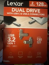 Lexar 128GB 2-in-1 Dual Flash Drive USB-C and USB-A, Mac-Android- PC 2 PACK