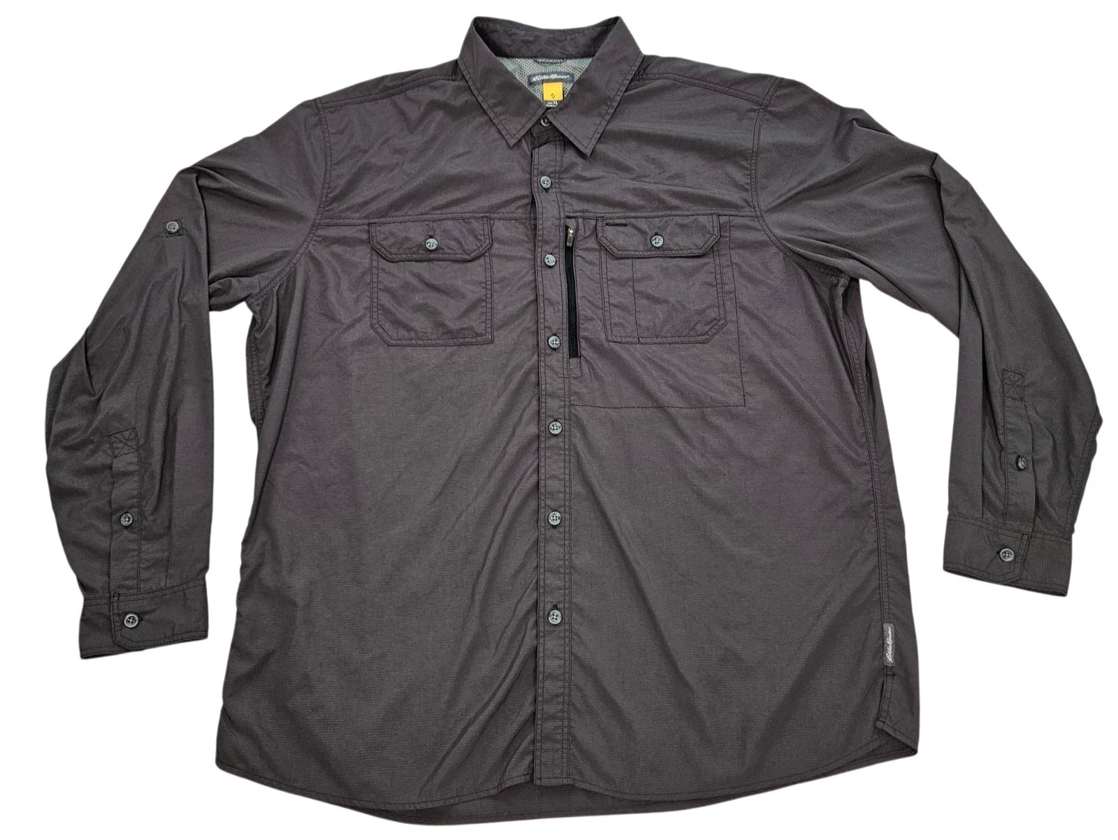 Eddie Bauer Shirt Mens XL Nylon Fishing Hiking Travex Long Sleeve Button Up Gray
Opens in a new wind