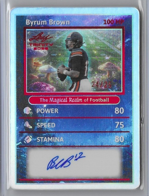 BYRUM BROWN 2026 Leaf Trinity Magical Realm of Football RC Auto /25 Auburn