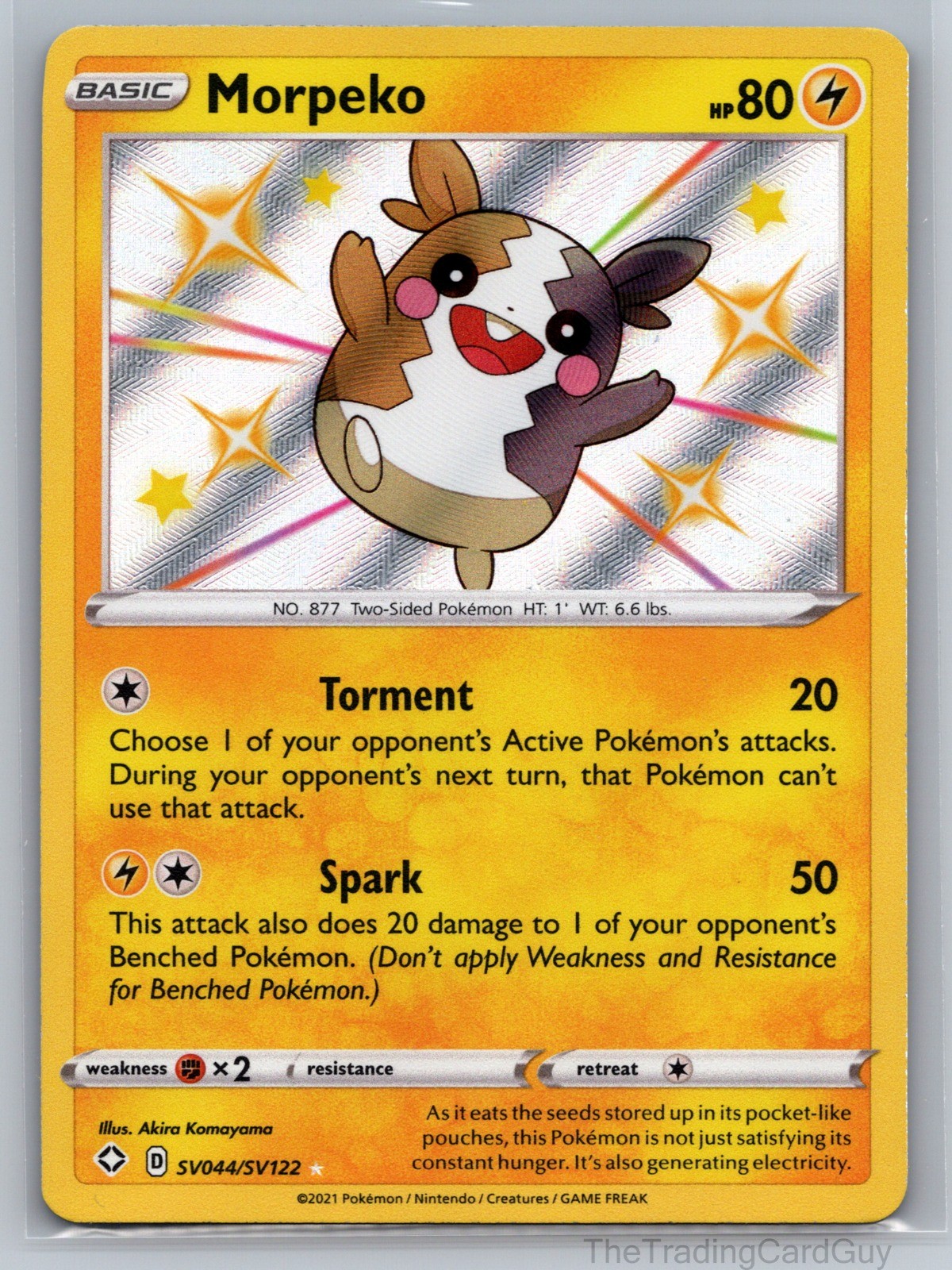 Morpeko Shiny Holo Rare Shining Fates: Shiny Vault Holo SV044/SV122 NM