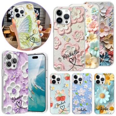 Flower Printed Custom Phone Case Glossy Cover For iPhone 17e 15 16 Pro Max 14 13