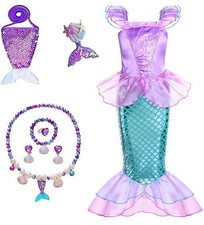 Fishkidtail Little Girls Princess Mermaid Costume for Girls Dress Up with Access
