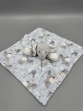 Blankets and Beyond Elephant Lovey Plush Baby Security Blanket Blue Grey