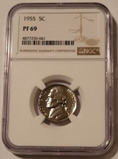 1955 Jefferson Nickel Proof PF69 NGC (C)