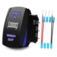 7-Pin Winch Rocker Switch Replacement for Polaris UTV ATV RZR 800 900 XP blue