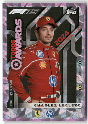 Topps F1 Turbo Attax 2025 Formel 1 No. 286 Charles Leclerc Topps Awards Pink
