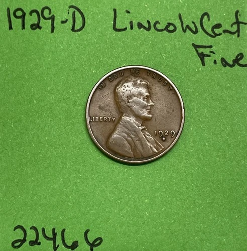1929-D  Lincoln Wheat Cent / Penny 1c Fine