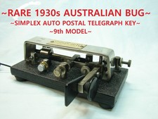~RARE 1930s AUSTRALIAN RIGHT ANGLE POSTAL TELEGRAPH KEY BUG~RECONDTIONED/WORKS~