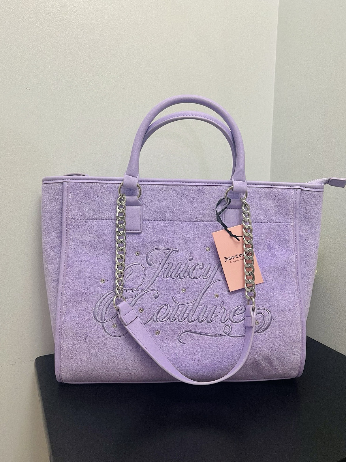 Juicy Couture パープル トートバッグ Juicy Couture Purple Diamond Beach Couture Tote large NEW