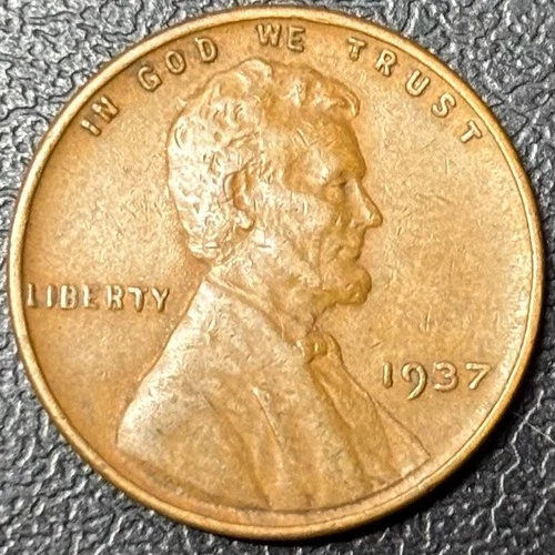 1937 Lincoln Cent • Fine to Extra Fine • Philadelphia Mint • 1C Semi-Key